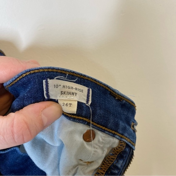 Madewell 10” High Rise Skinny Jeans Dark Wash Denim Size 26 Tall - Picture 4 of 5